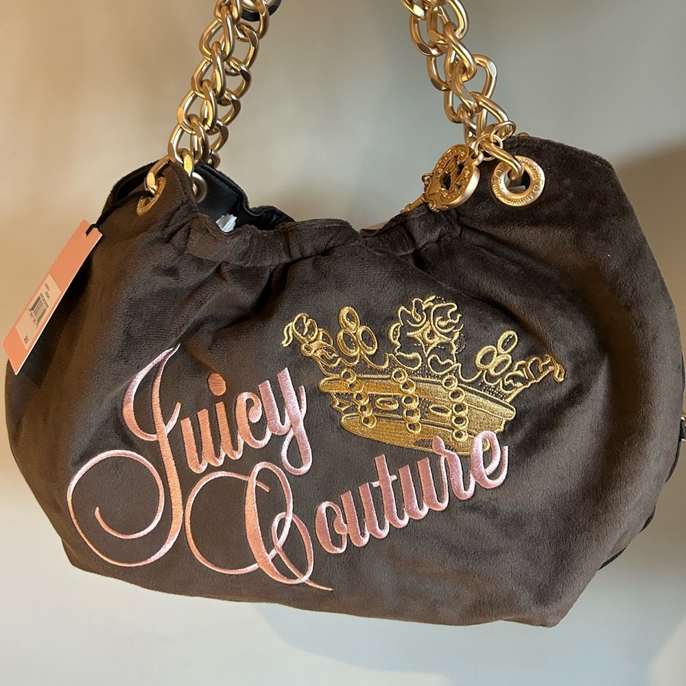 Juicy Couture Brown and Gold Handbag